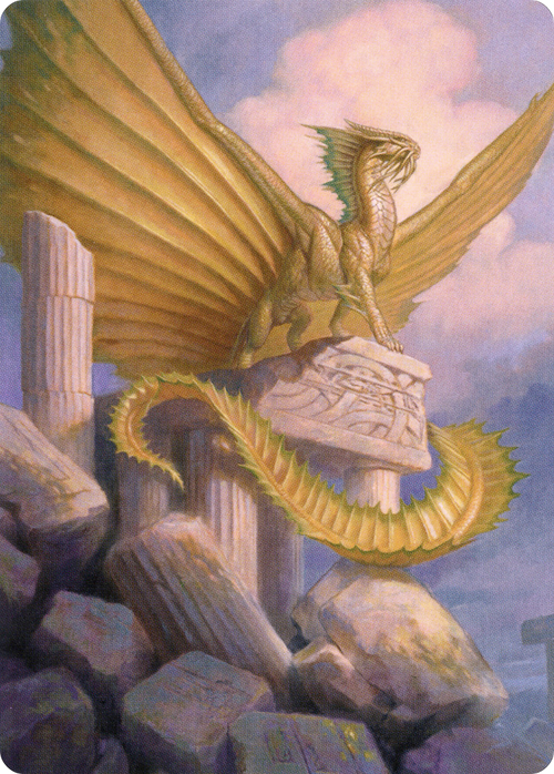 Ancient Gold Dragon // Ancient Gold Dragon (ACLB-005) - Battle for Baldur's Gate Art Series (Borderless)