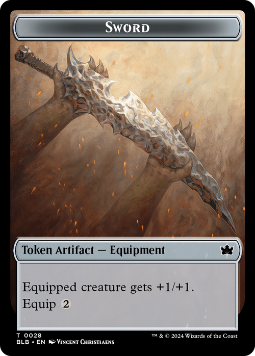 Sword Token (BLB-028) - Bloomburrow Tokens