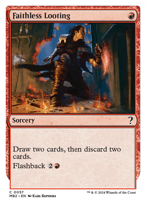 Faithless Looting (White Border) (MB2-057) - Mystery Booster 2