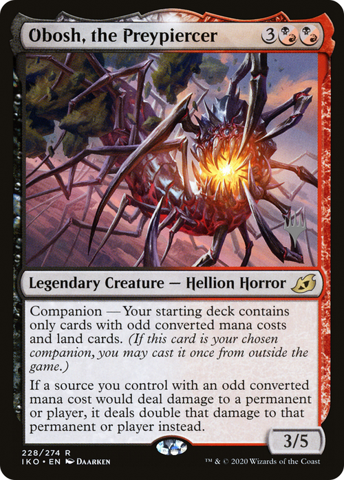 Obosh, the Preypiercer (PPIKO-228P) - Ikoria: Lair of Behemoths Promos: (companion) Foil