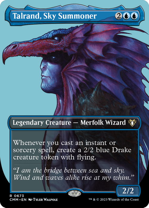 Talrand, Sky Summoner (Borderless) (CMM-673) - Commander Masters