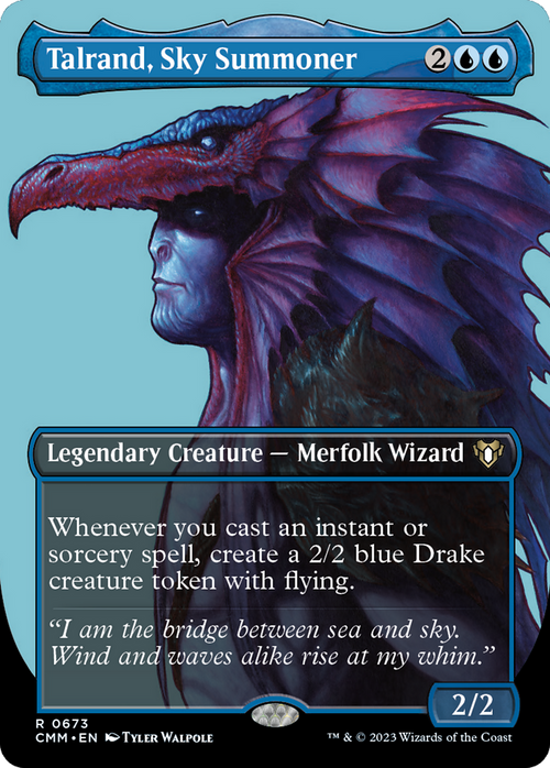 Talrand, Sky Summoner (Borderless) (CMM-673) - Commander Masters