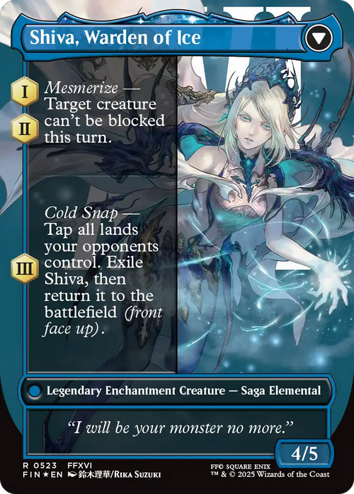 Jill, Shiva's Dominant (Borderless) (Surge Foil) (FIN-523) - FINAL FANTASY: (enchantment) Foil