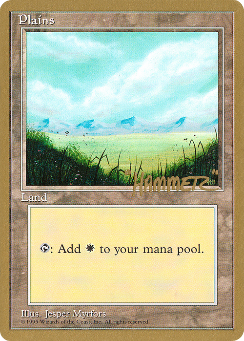 Plains (C) - 1996 Shawn "Hammer" Regnier (4ED) (WCD-) - Pro Tour Collector Set