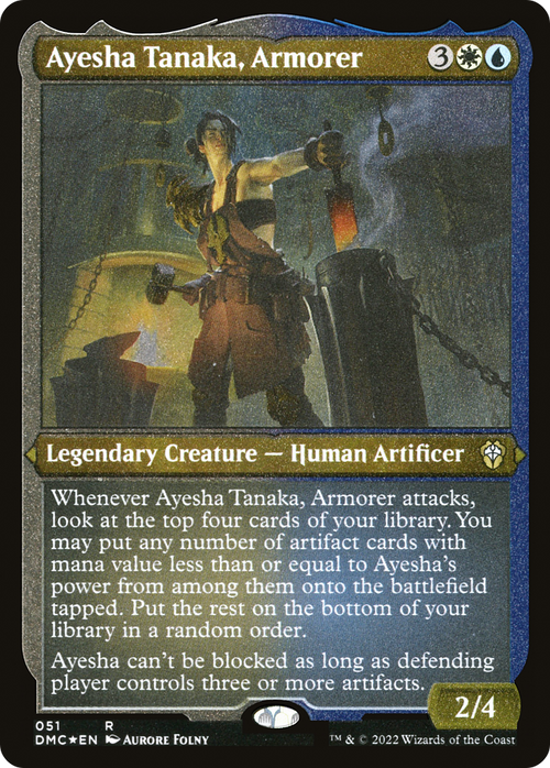 Ayesha Tanaka, Armorer (Foil Etched) (DMC-051) - Dominaria United Commander Foil