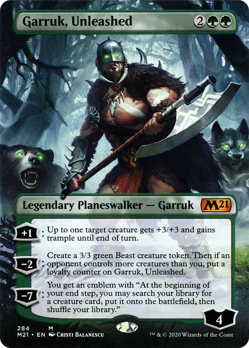 Garruk, Unleashed (Borderless) (M21-284) - Core Set 2021 (Borderless)