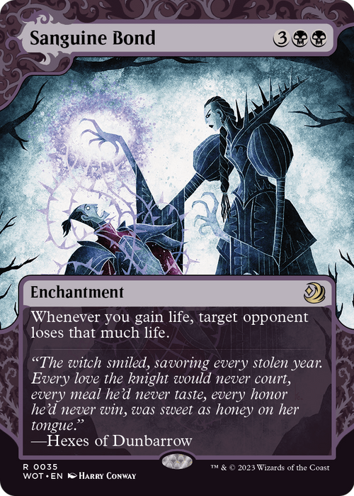 Sanguine Bond (WOT-035) - Wilds of Eldraine: Enchanting Tales: (Showcase) (Borderless) Foil