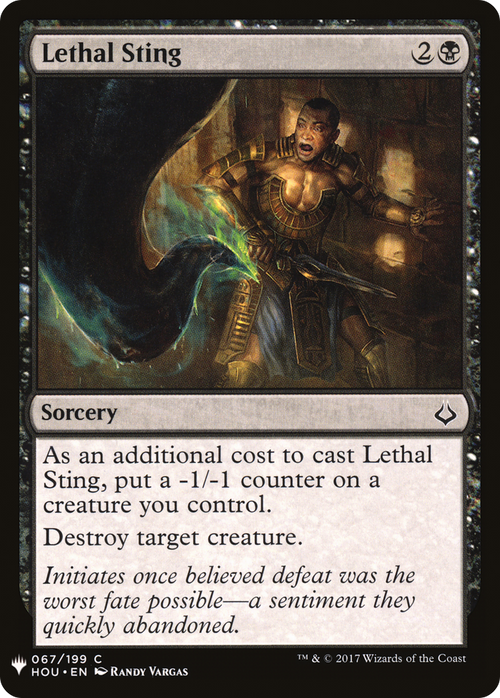 Lethal Sting (LIST-HOU-67) - The List