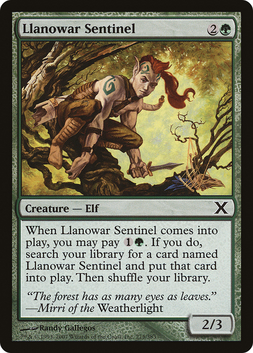 Llanowar Sentinel (10E-275) - Tenth Edition Foil