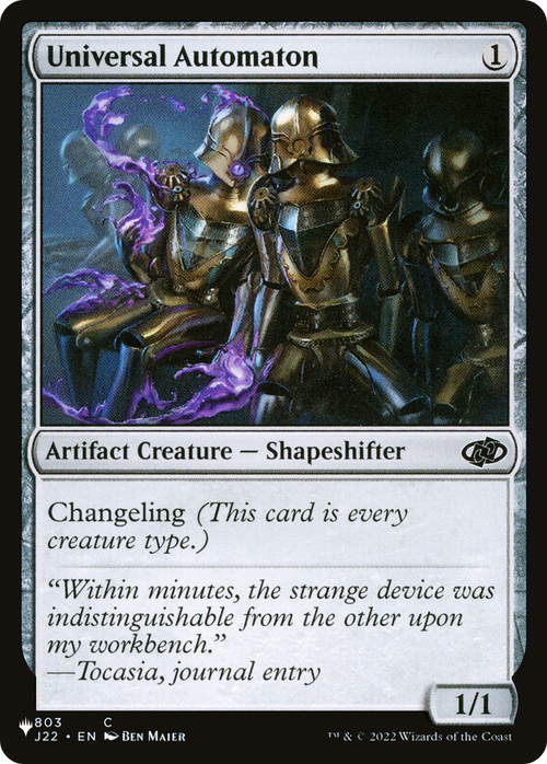 Universal Automaton (LIST-J22-803) - The List