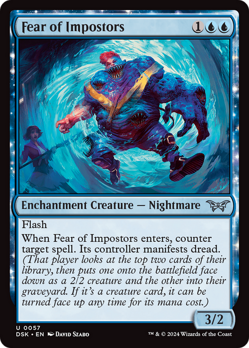 Fear of Impostors (DSK-057) - Duskmourn: House of Horror: (enchantment) Foil