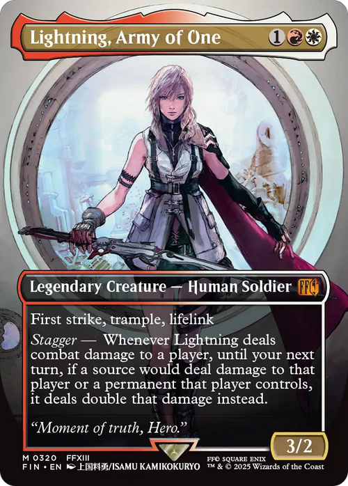 Lightning, Army of One (0320) (Borderless) (FIN-320) - FINAL FANTASY Foil