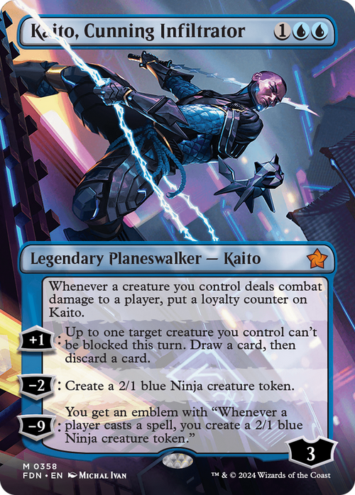 Kaito, Cunning Infiltrator (Borderless) (FDN-358) - Foundations