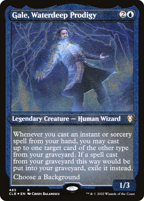 Gale, Waterdeep Prodigy (Foil Etched) (CLB-485) - Commander Legends: Battle for Baldur's Gate Foil