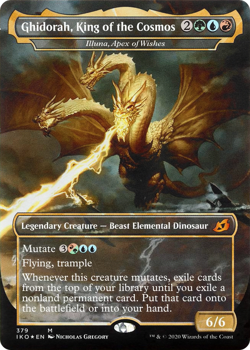 Ghidorah, King of the Cosmos - Illuna, Apex of Wishes (IKO-379) - Ikoria: Lair of Behemoths / Ghidorah, King of the Cosmos (Borderless)