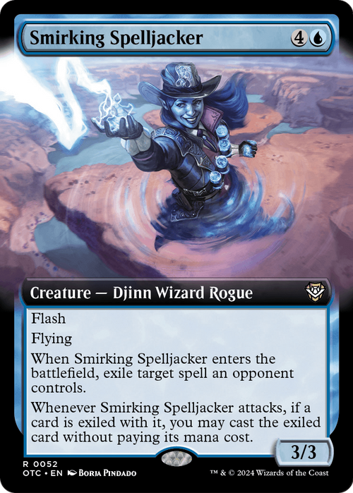 Smirking Spelljacker (Extended Art) (OTC-052) - Outlaws of Thunder Junction Commander: (Extended Art)