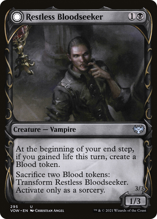 Restless Bloodseeker (Showcase) (VOW-295) - Innistrad: Crimson Vow: (Showcase, Double Faced Transform)