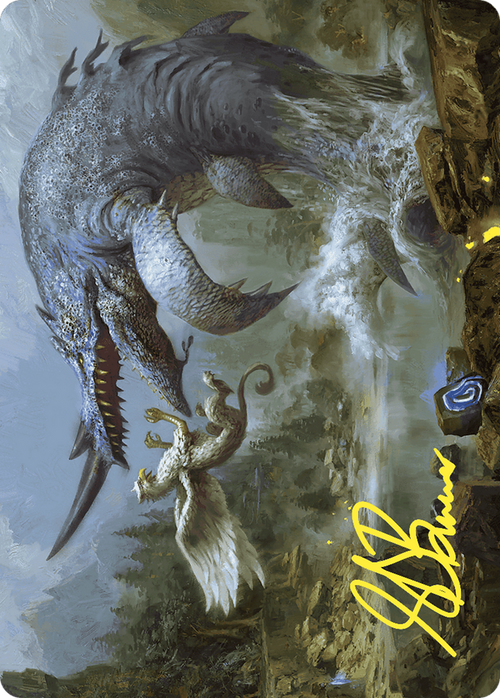 Horned Loch-Whale // Horned Loch-Whale (AWOE-006) - Wilds of Eldraine Art Series (Borderless) Foil