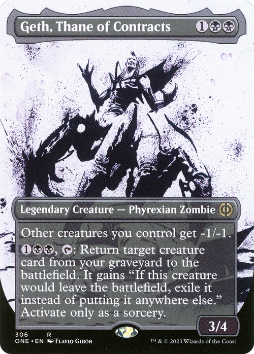 Geth, Thane of Contracts (Showcase) (ONE-306) - Phyrexia: All Will Be One: (Showcase) (Borderless) Foil
