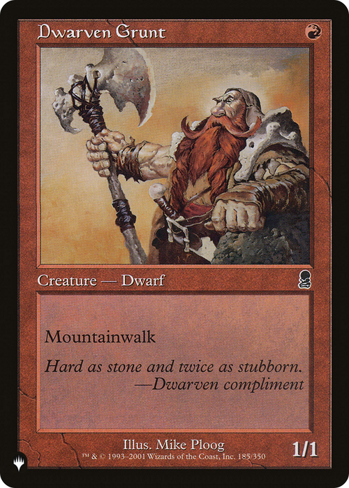 Dwarven Grunt (LIST-ODY-185) - The List