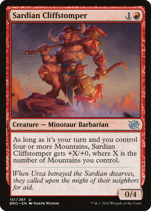Sardian Cliffstomper (BRO-151) - The Brothers' War Foil