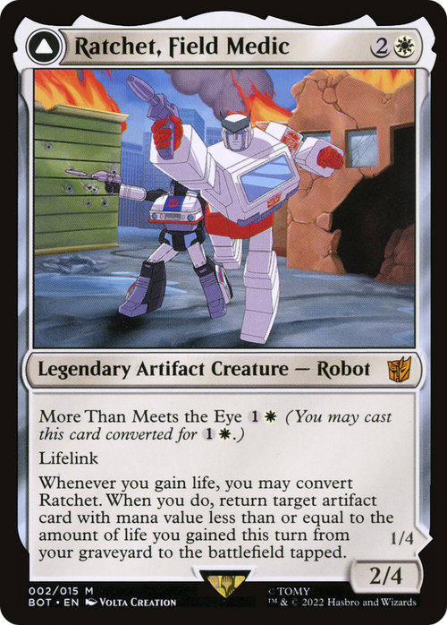 Ratchet, Field Medic (BOT-002) - Transformers: (convertdfc)