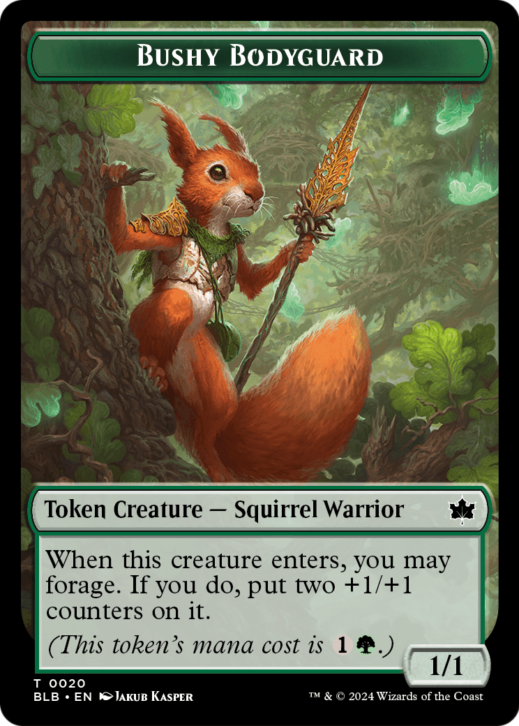 Bushy Bodyguard Token (BLB-020) - Bloomburrow Tokens