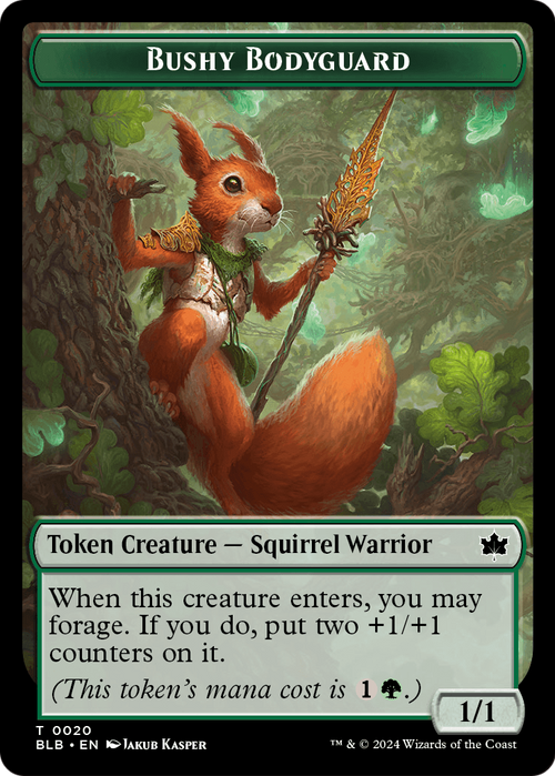 Bushy Bodyguard Token (BLB-020) - Bloomburrow Tokens