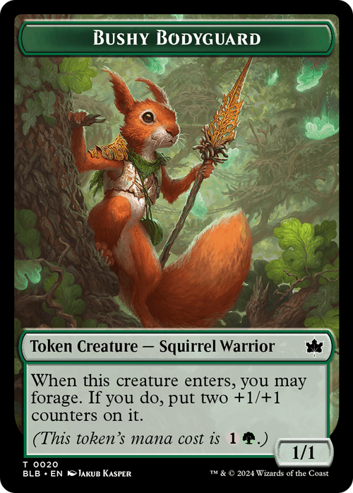 Bushy Bodyguard Token (BLB-020) - Bloomburrow Tokens
