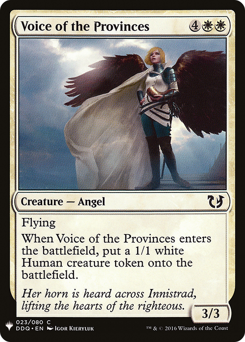 Voice of the Provinces (LIST-DDQ-23) - The List