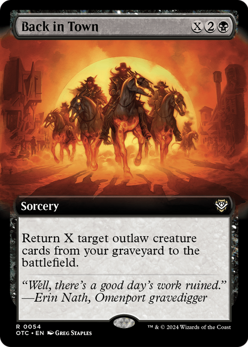 Back in Town (Extended Art) (OTC-054) - Outlaws of Thunder Junction Commander: (Extended Art)