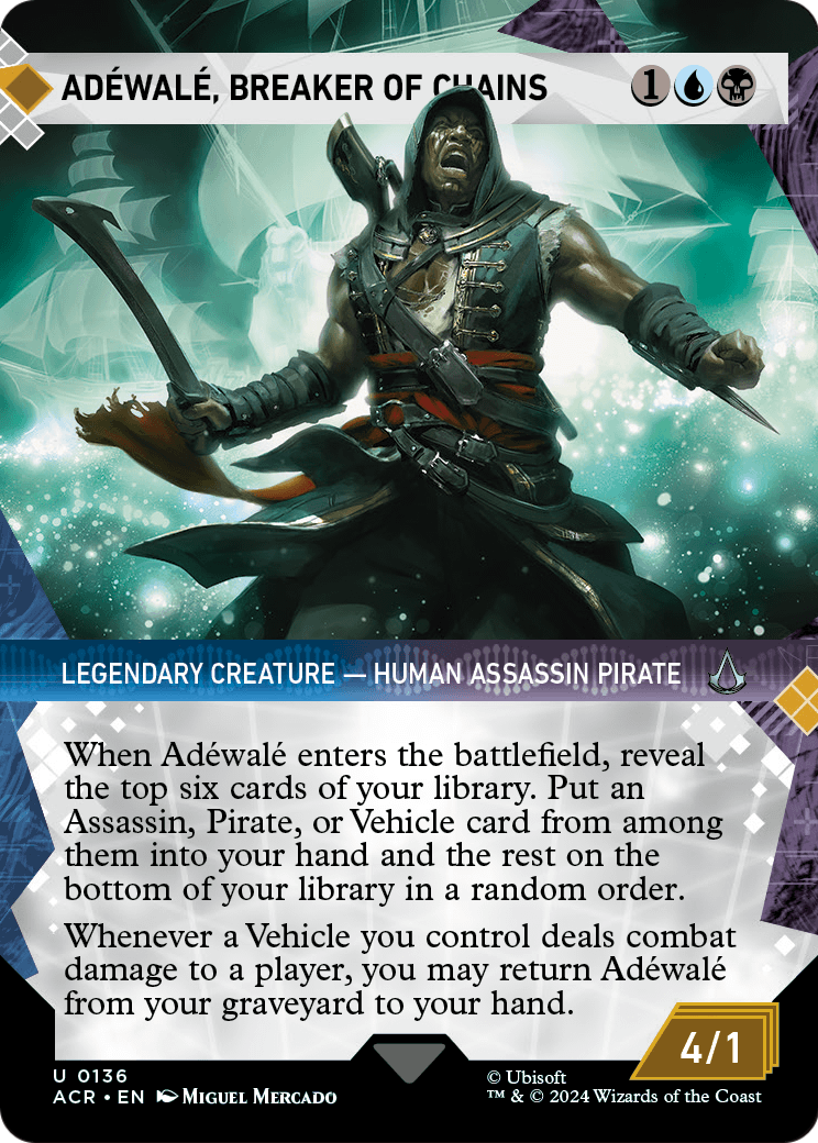 Adewale, Breaker of Chains (Showcase) (ACR-136) - Assassin's Creed: (Showcase) (Borderless) Foil