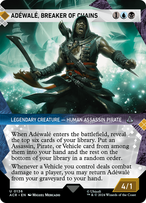 Adewale, Breaker of Chains (Showcase) (ACR-136) - Assassin's Creed: (Showcase) (Borderless) Foil