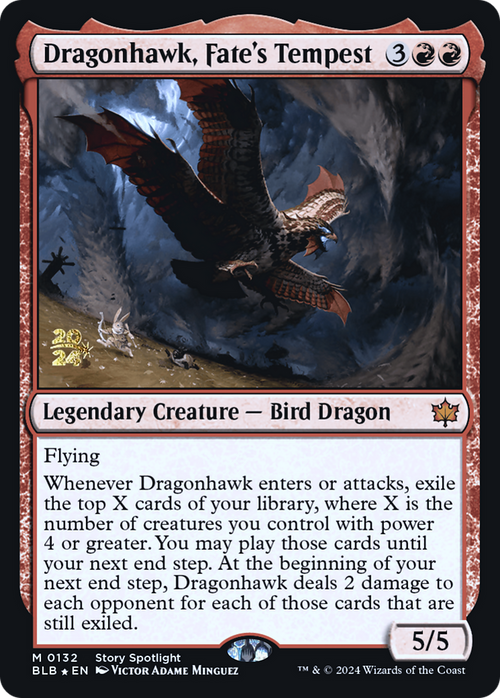 Dragonhawk, Fate's Tempest (PRE-132) - Bloomburrow Promos Foil
