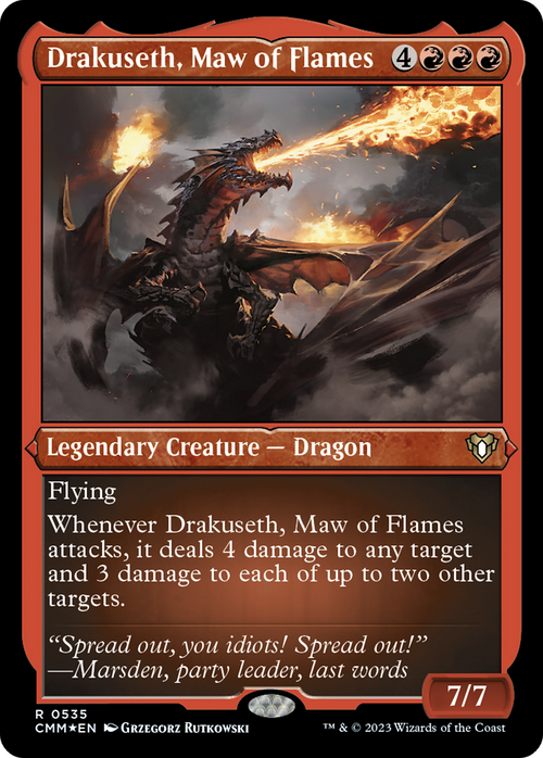Drakuseth, Maw of Flames (Foil Etched) (CMM-535) - Commander Masters Foil