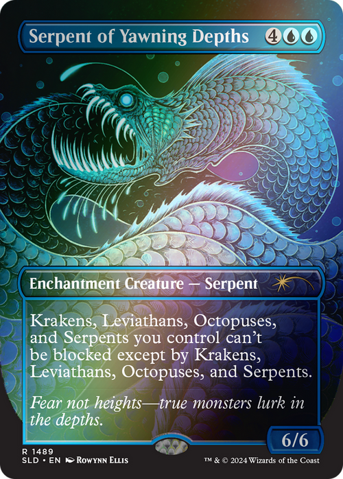 Serpent of Yawning Depths (Rainbow Foil) (SLD-1489) - Secret Lair Drop (Borderless) Foil