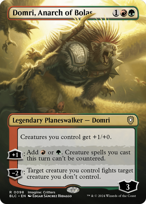 Domri, Anarch of Bolas (Borderless) (BLC-098) - Bloomburrow Commander Foil