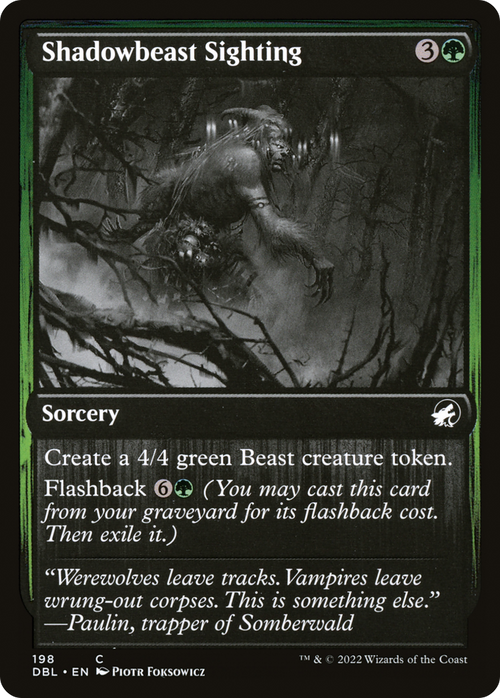 Shadowbeast Sighting (DBL-198) - Innistrad: Double Feature Foil