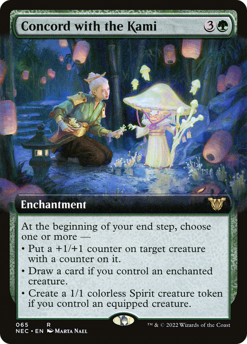 Concord with the Kami (Extended Art) (NEC-065) - Neon Dynasty Commander: (Extended Art)