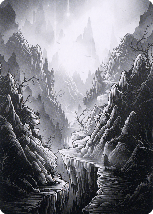 Mountain // Mountain (AMID-079) - Midnight Hunt Art Series (Borderless) Foil