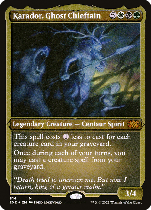 Karador, Ghost Chieftain (Foil Etched) (2X2-514) - Double Masters 2022 Foil