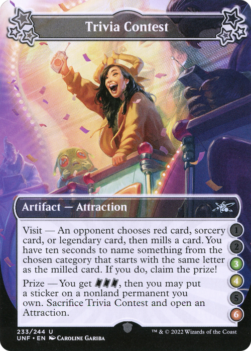 Trivia Contest (3-4-6) (UNF-233) - Unfinity