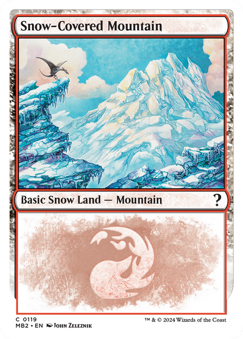 Snow-Covered Mountain (White Border) (MB2-119) - Mystery Booster 2: (snow)