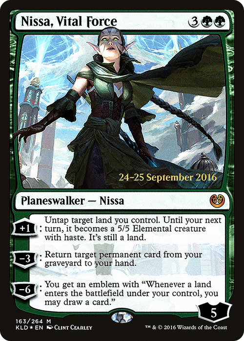 Nissa, Vital Force (PRE-163S) - Kaladesh Promos Foil