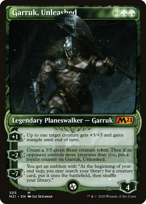 Garruk, Unleashed (Showcase) (M21-305) - Core Set 2021: (Showcase)