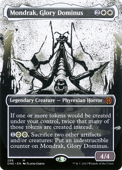 Mondrak, Glory Dominus (Showcase) (ONE-299) - Phyrexia: All Will Be One: (Showcase) (Borderless) Foil
