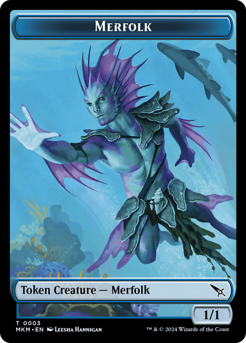 Merfolk (TMKM-003) - Murders at Karlov Manor Tokens