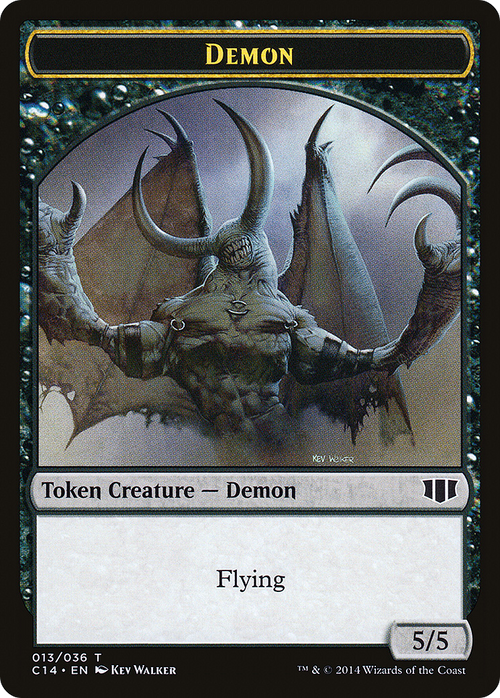 Demon (5/5) // Zombie (Black) Double-sided Token (C14-013) - Commander 2014 Tokens
