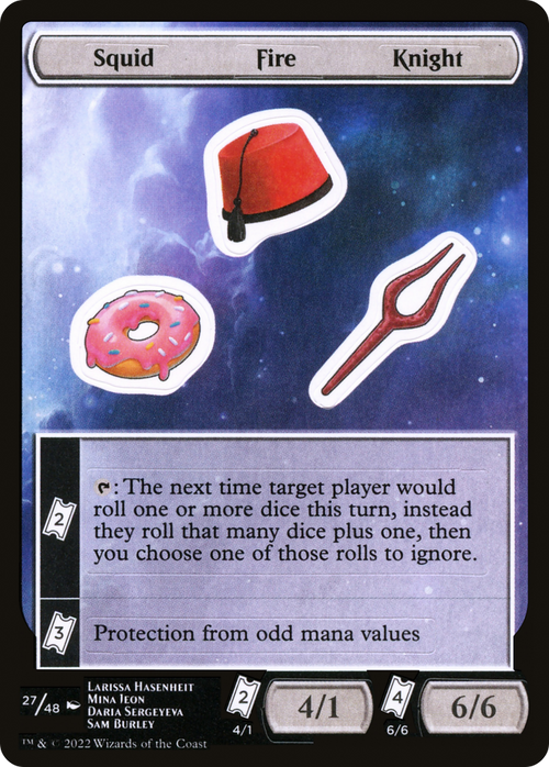 Squid Fire Knight (UNF-027) - Unfinity Sticker Sheets
