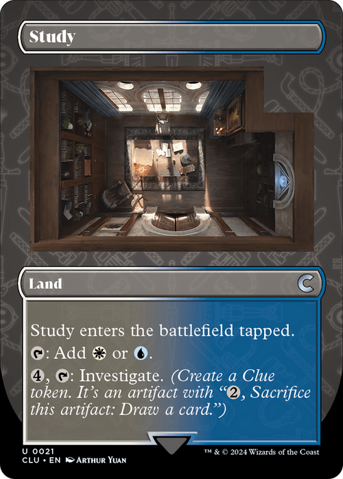 Study (Borderless) (CLU-021) - Ravnica: Clue Edition
